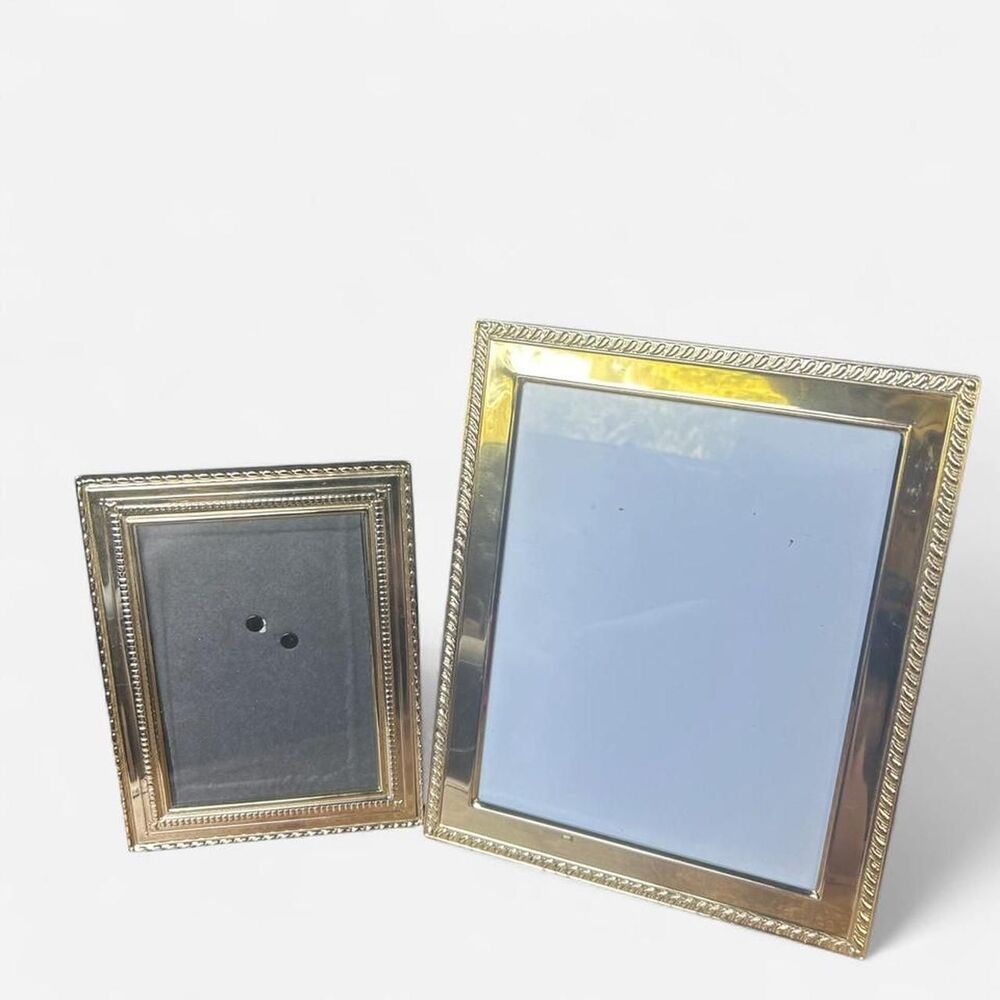 Set of 2 Vintage Polished Brass Frames
